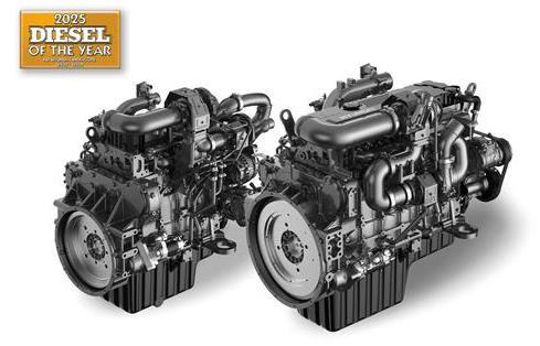 '2025년 올해의 디젤엔진'으로 선정된 HD현대인프라코어의 DX05(왼쪽), DX08 엔진. HD현대인프라코어 제공